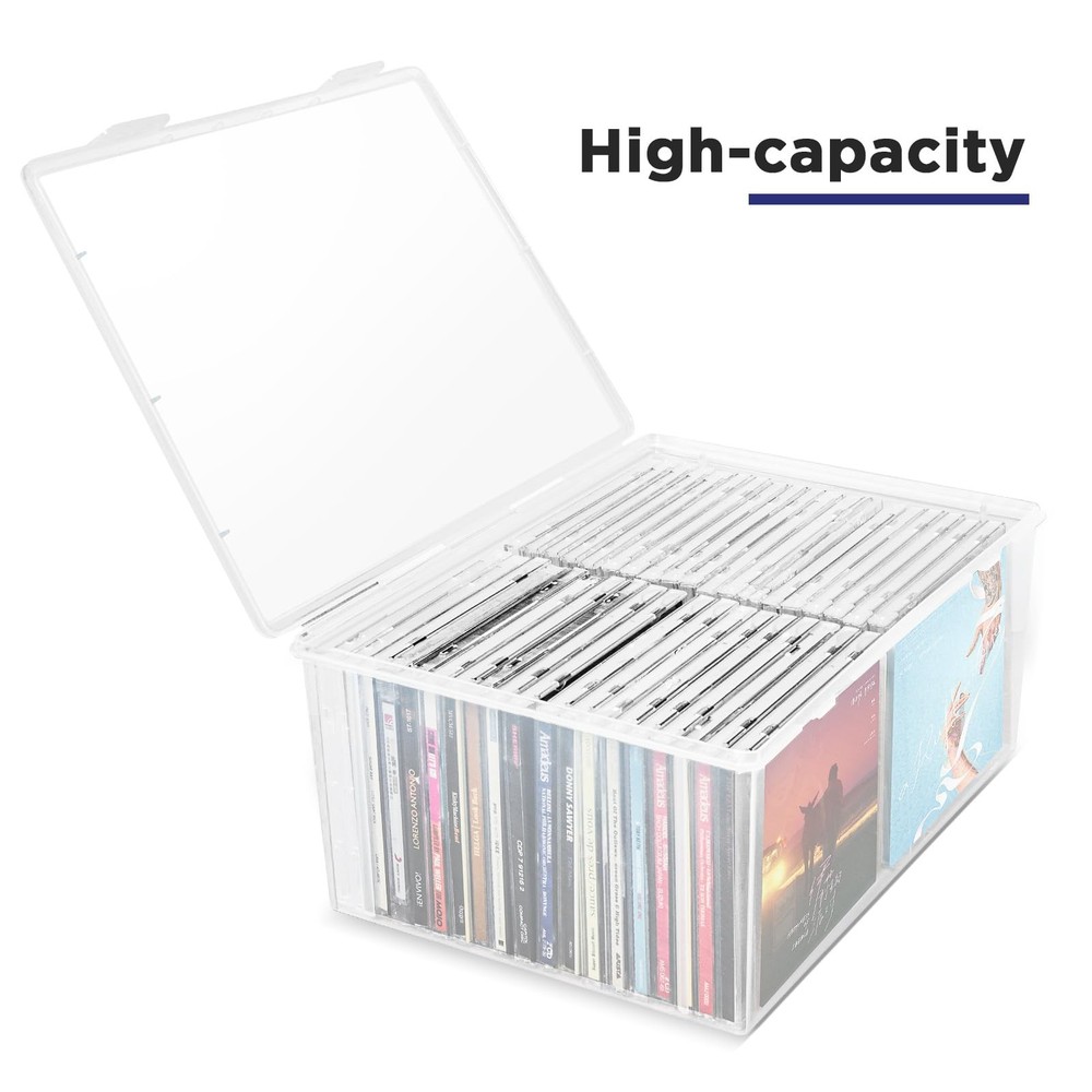 Plastic CD Storage Box 40+ CDs Clear DVD Storage Case
