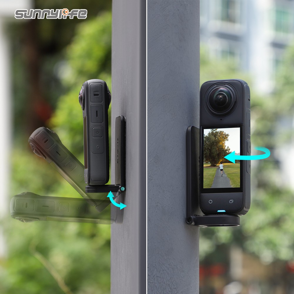 For Insta360 X4 Magnetic Adjustable Angle Base Camera Handle Scene Stand Black