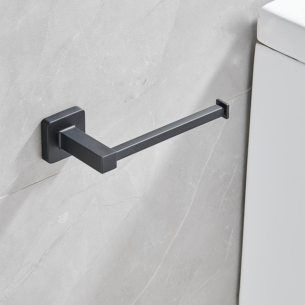 4-Piece Bath Hardware Set with Mounting Hardware in Matte Black