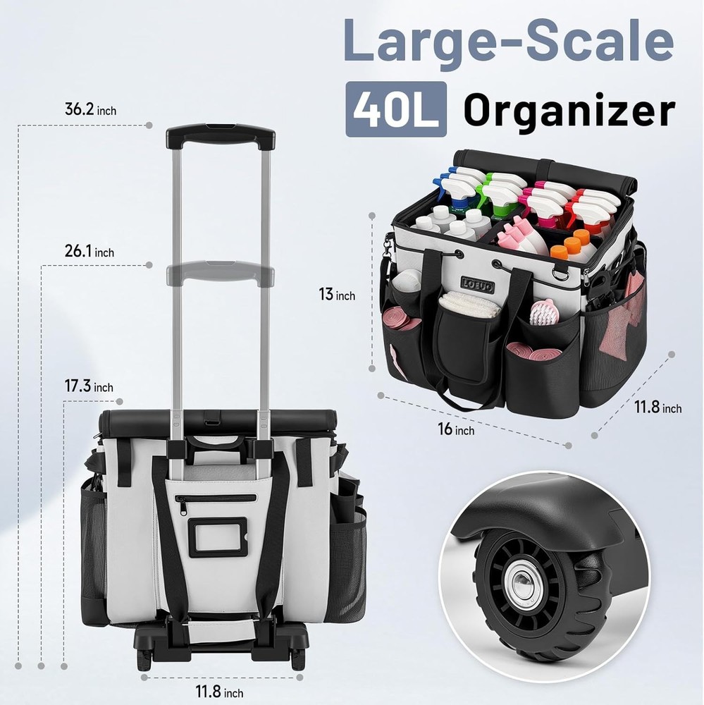 Versatile Cleaning Organizer Caddy with Wheels - Perfect for Home & Office