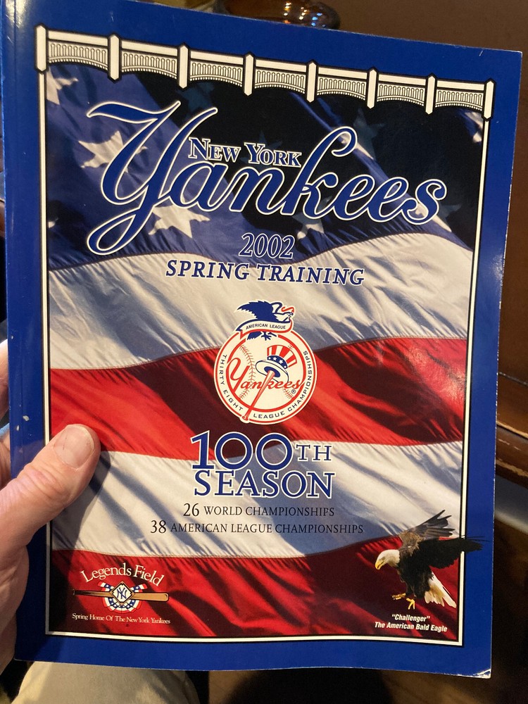 2002 Spring Training Baseball Program New York Yankees, 100th Season ~ NM