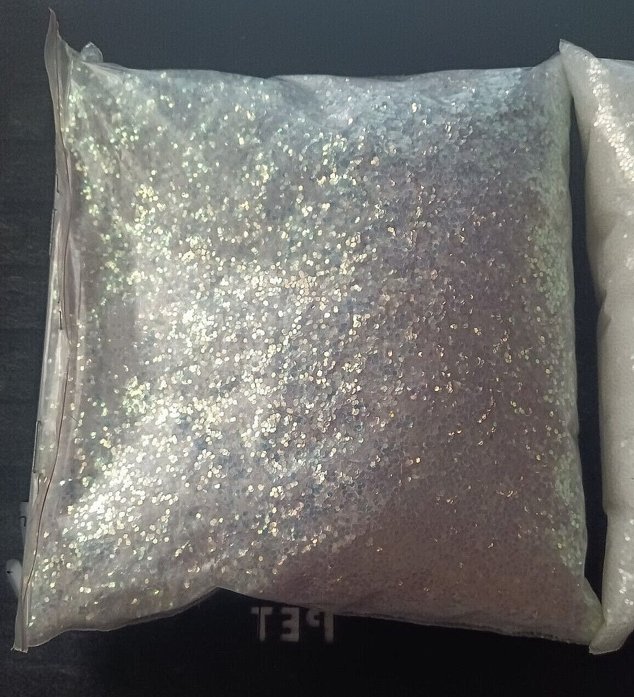 Iridescent Glitter White and Silver Crafting