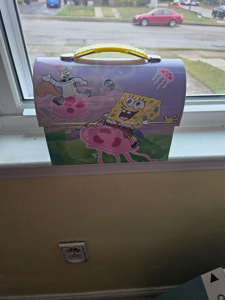 SpongeBob SquarePants Tin Dome Lunch Box 2002 Viacom