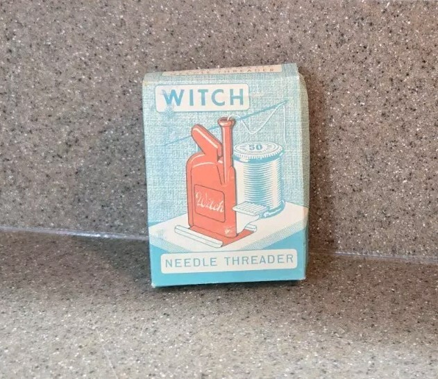 Vintage Needle Threader Witch Instructions Germany NOS 0104