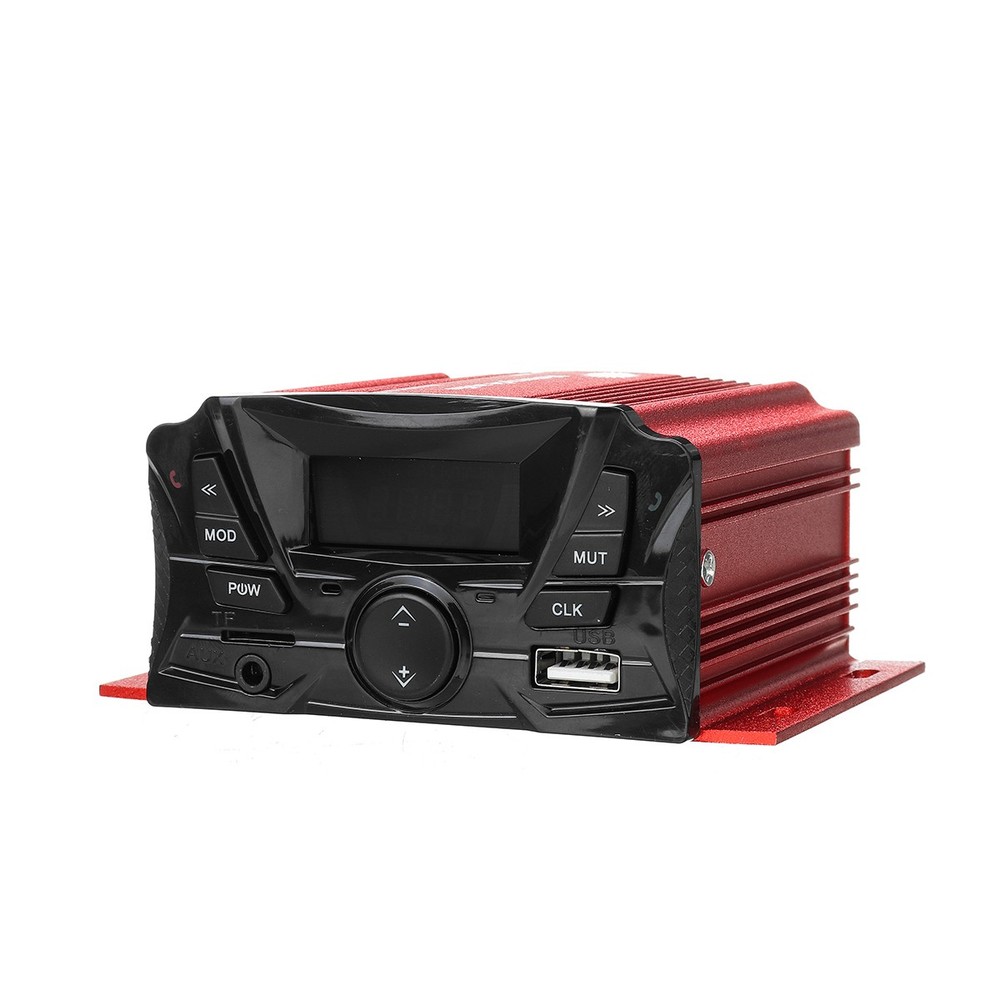 12V Motorcycle Audio bluetooth Remote Control Speaker Sound System SD USB MP3