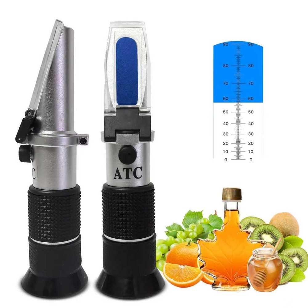 0–90% Brix Refractometer with ATC, High-Accuracy Ultra-Wide Range Sugar Teste...