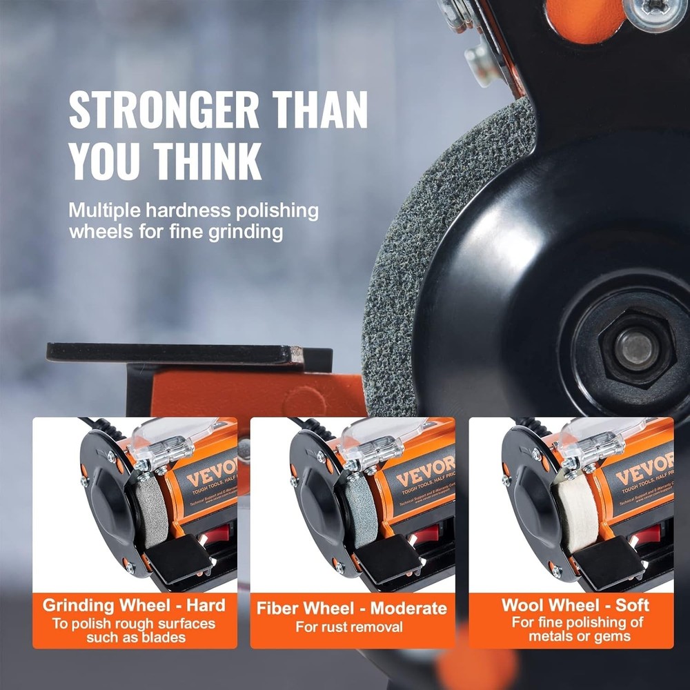 Professional-Grade Bench Buffer Grinder with Durable Motor & Safety Features