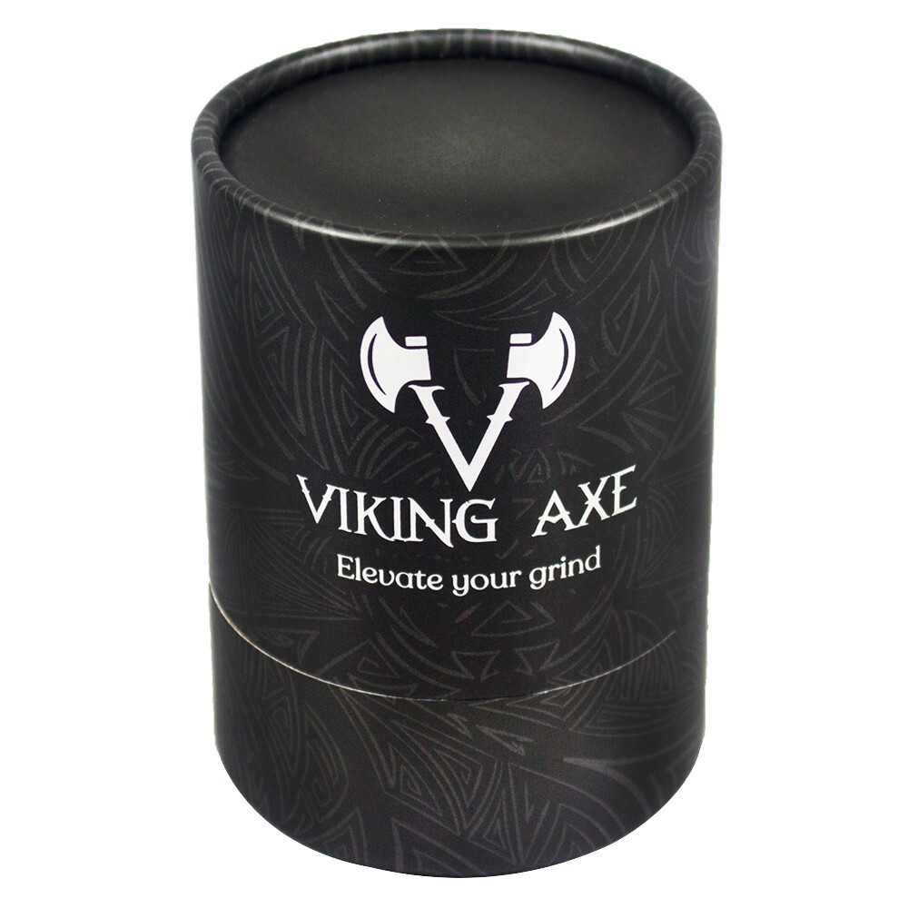 Viking Axe Grinder with Glass Storage + Lock Function + Ashtray Top, Gold