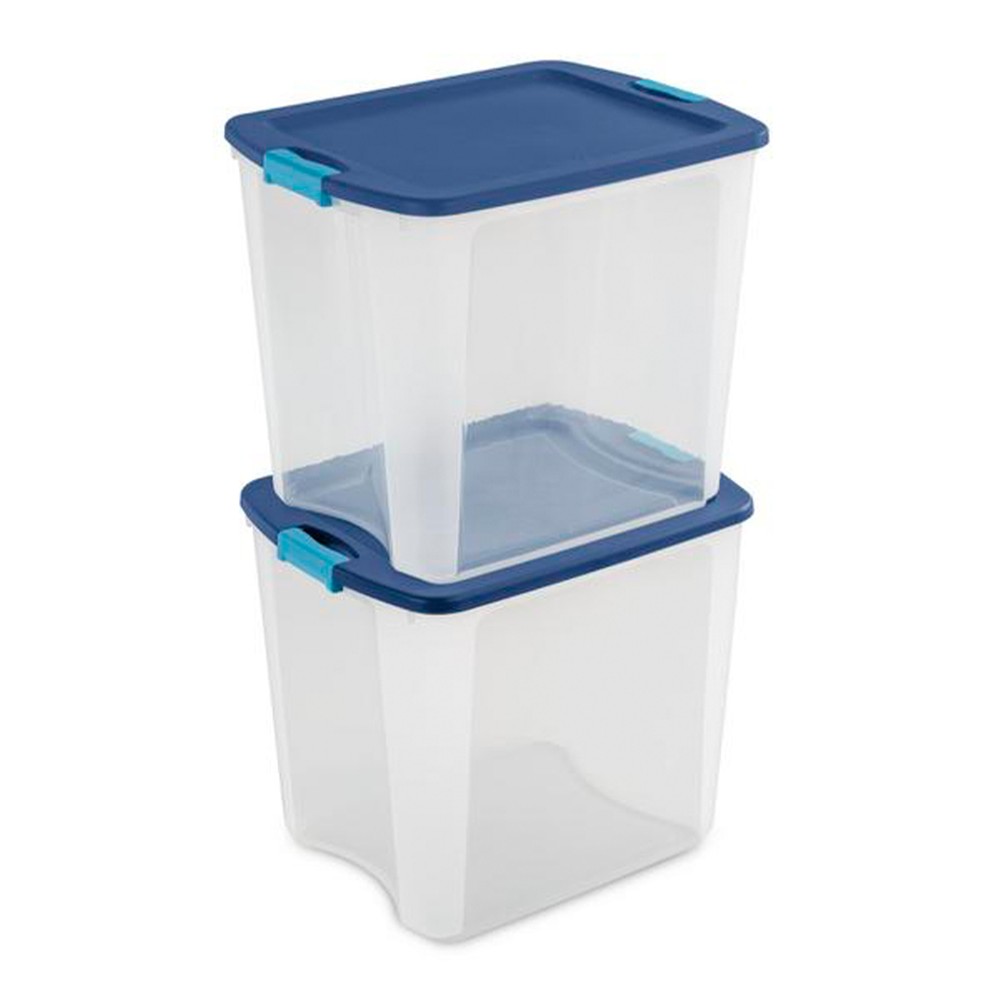 Sterilite 26 Gal Latch and Carry Stackable Storage Bin with Latching Lid, 4 Pack