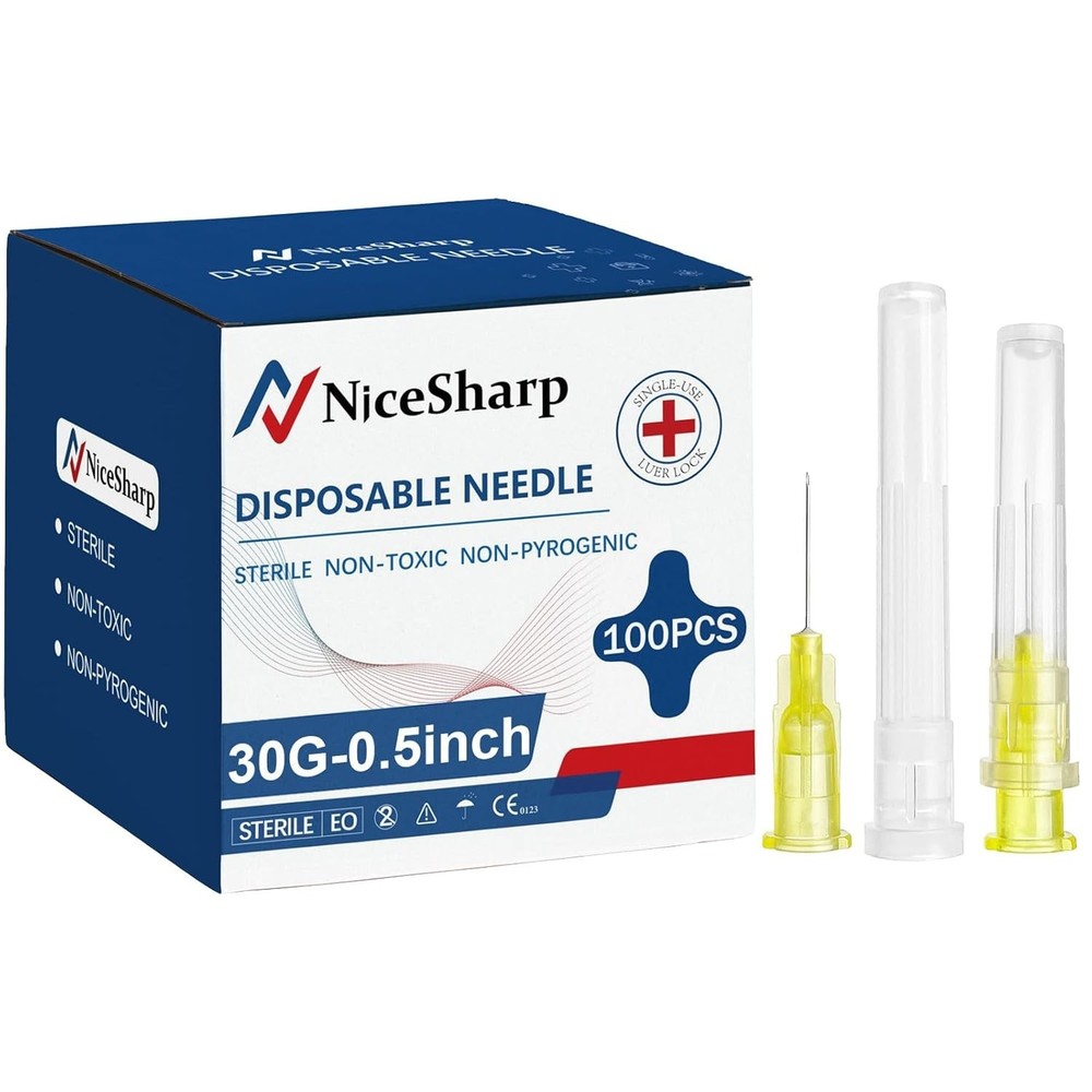 100PCS 30Ga 1/2 inch Needles Lab Accessories, Refilling Inks,Individually Pac...