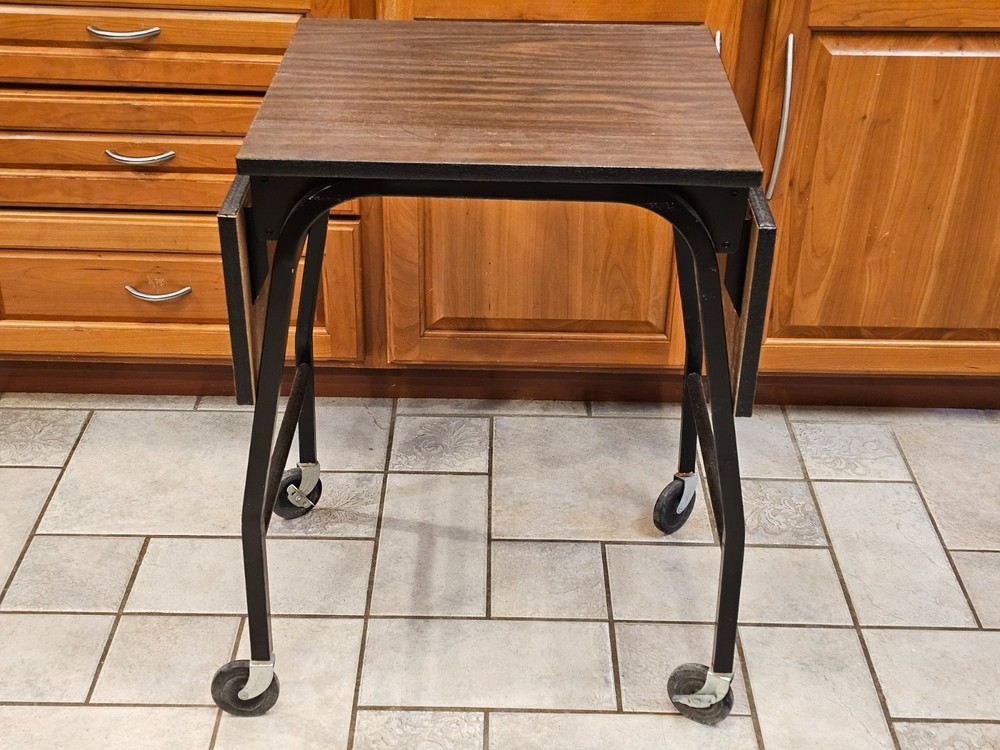 Vtg. Industrial Typewriter Table Typing "HASCO" St LOUIS Drop Leaf Formica Top