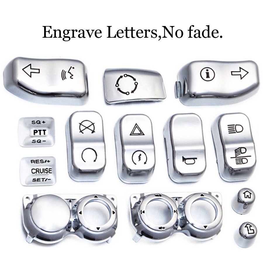 13pcs Hand Control Housing Button Cover Switch Cap Kit For Harley Electra Glide