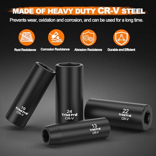 Metric Impact Socket Set 1/2" Drive - 26 Piece Deep Impact Socket Set 1/2"