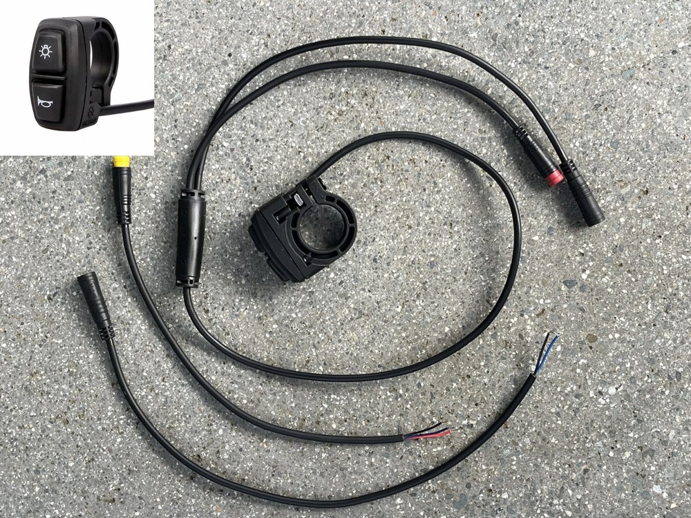 Hilleater DK226-2 handlebar light/horn switch for e-bikes. Higo input, output.