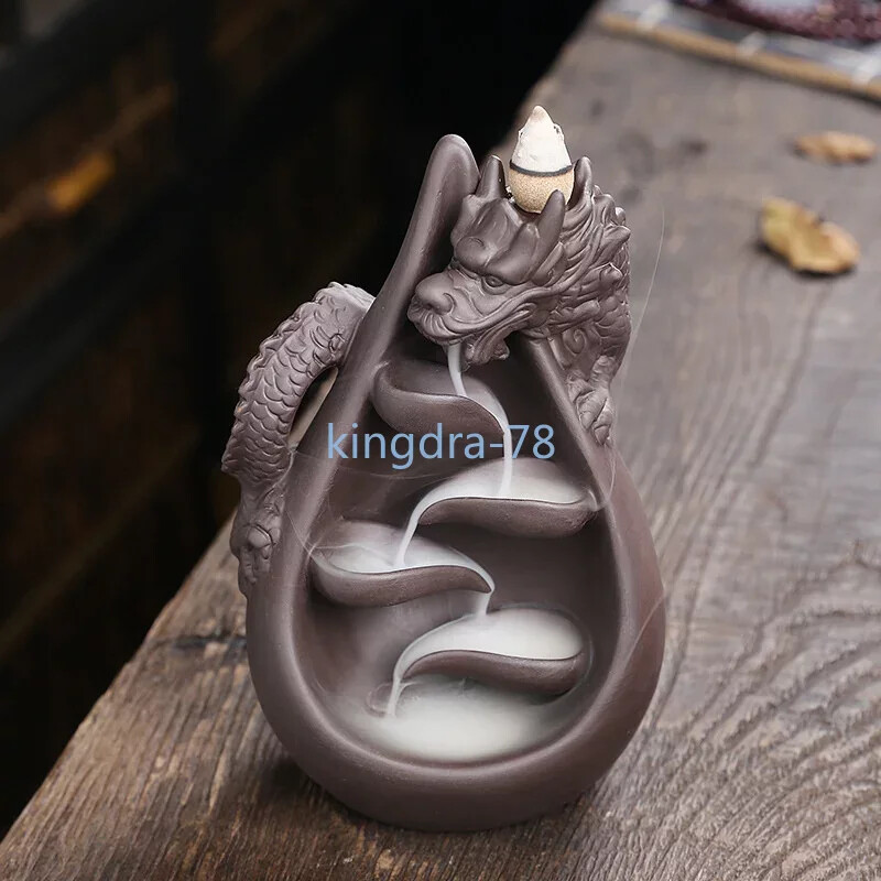 Relief Dragon Incense Burner Waterfall Backflow Incense Holder Aromatherapy