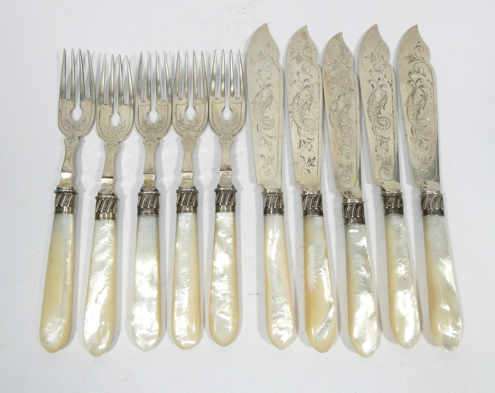 Art Nouveau Fish Cutlery Silver Eugen Marcus