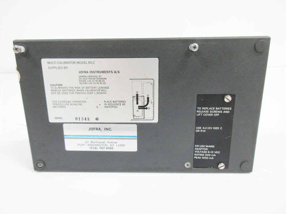 JOFRA MLC MULTI LOOP CALIBRATOR - PARTS