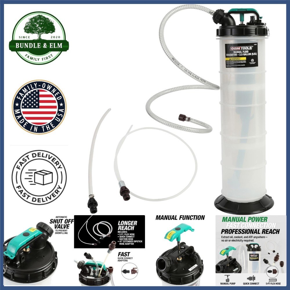 Versatile 2.5 Gallon Fluid Removal Tool for Engine and Transmission Services