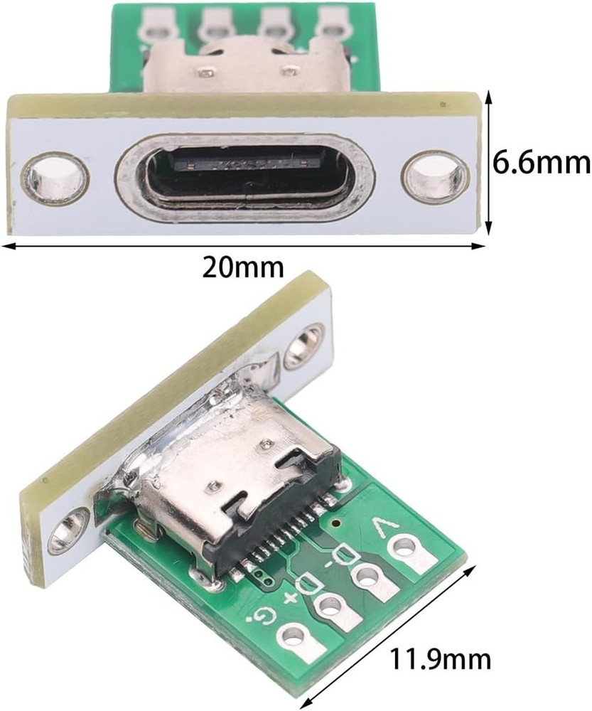 10PCS DIY OEM Type C Female Connector,Usb C Panel Mount Converter with PCB Board