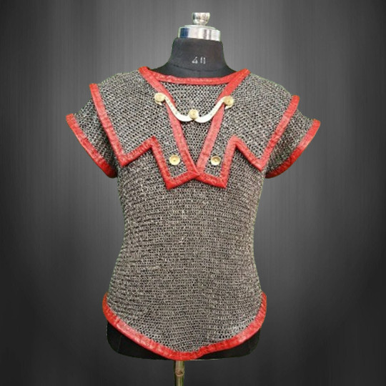 Chainmail Roman Lorica Hamata , 6 mm Round Riveted with Soiled Ring