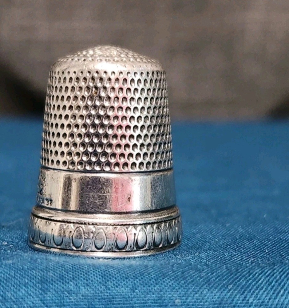 Antique Simons Bros Co Sterling Silver Thimble Size 12