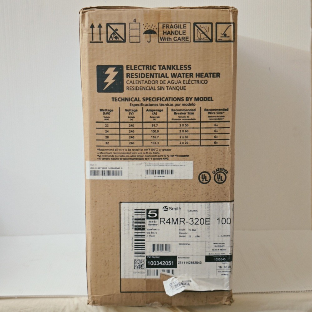 AO Smith R4MR-320E Signature Series 32kW Tankless Indoor Water Heater