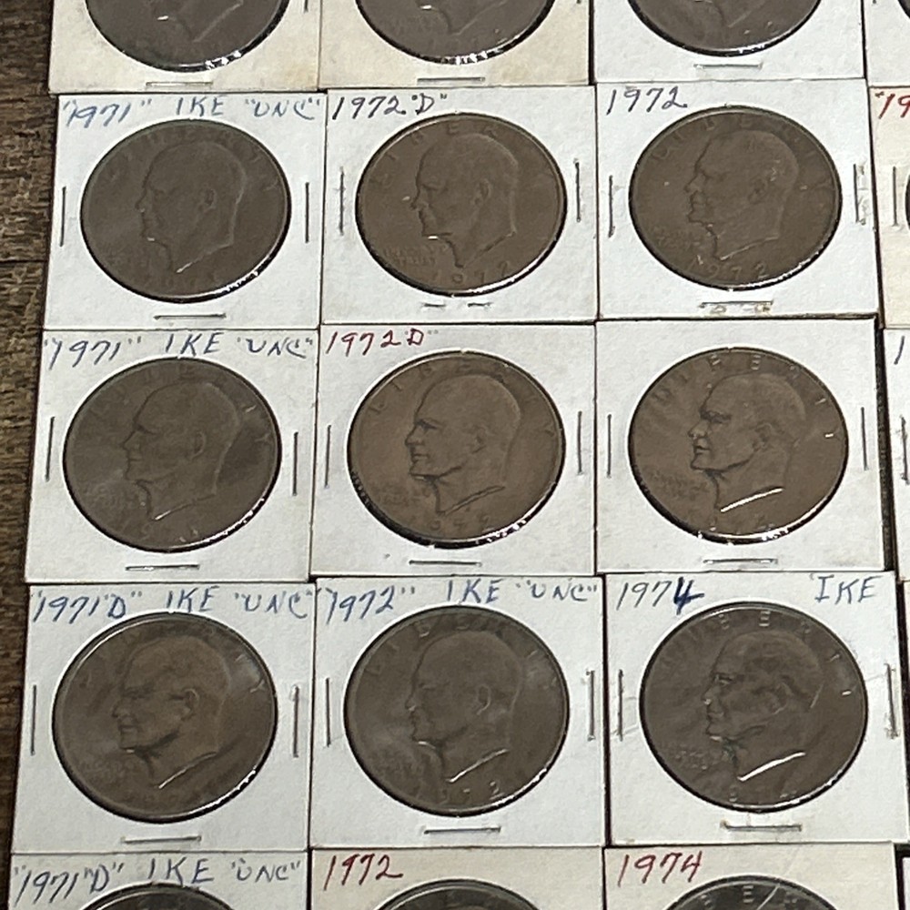 58 Eisenhower Dollars From Coin Collection-Various Dates