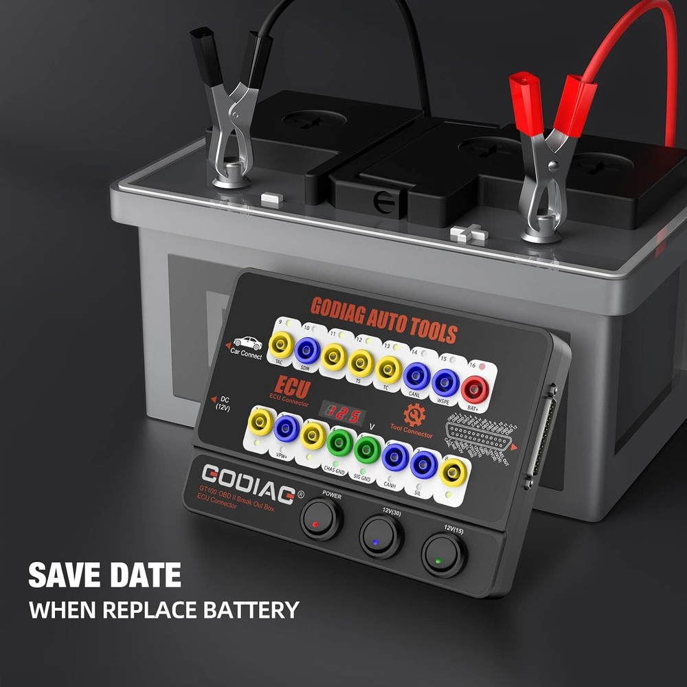 GODIAG GT100 Tool OBDII Break Out Box E-CU Connector OBDII Protocol Detector