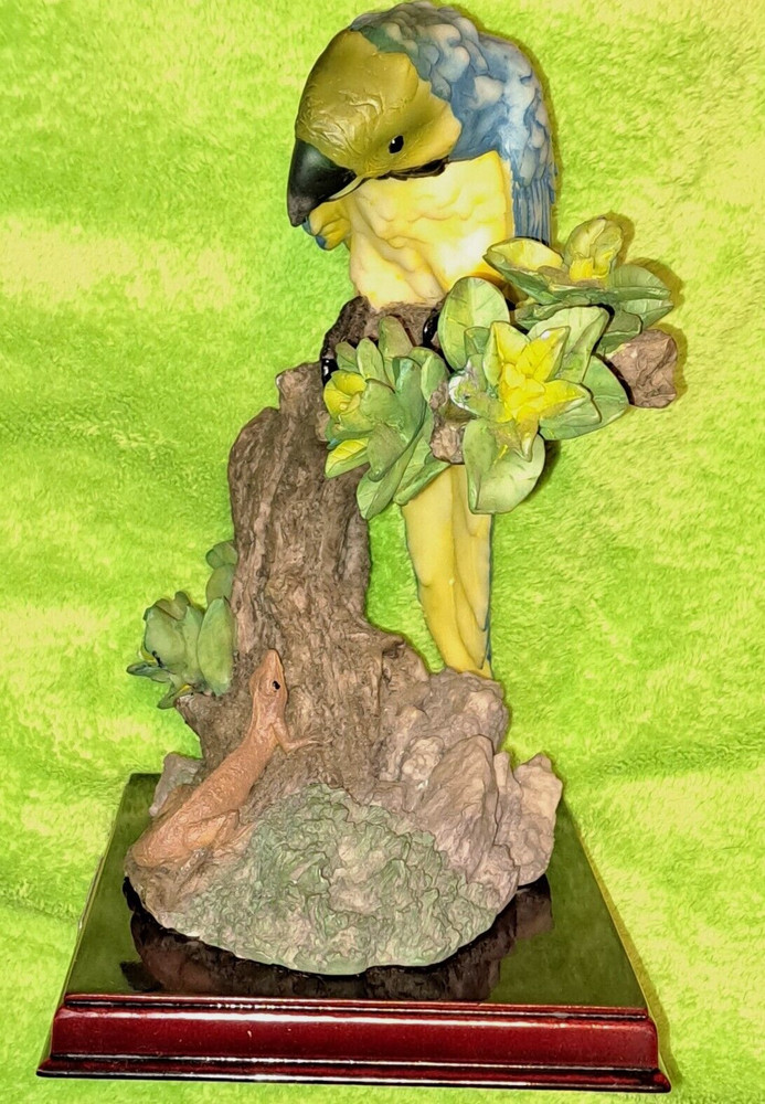LEONARDO " THE MACAW PARROT " w/ Lizard BLACK/BLUE/ WHITE/YELLOW