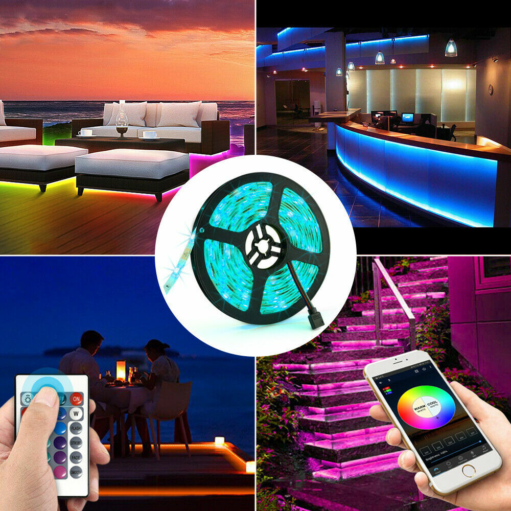 Smart 5m/10m 5050 RGB LED Strip Light Set+WIFI APP Remote Controller+Transformer