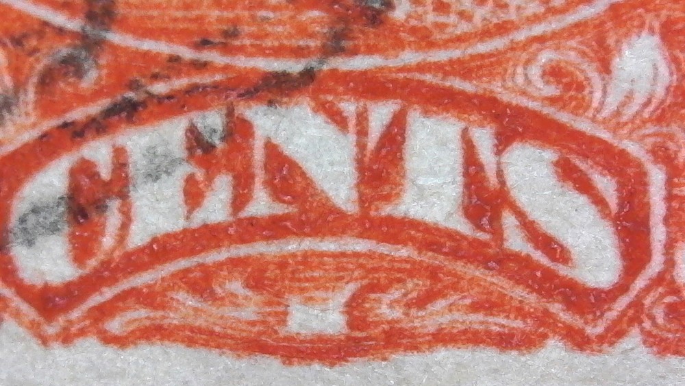 CANADA 3c SMALL QUEEN WITH REENTRY IN LETTERS AND BOTTOM FRAME