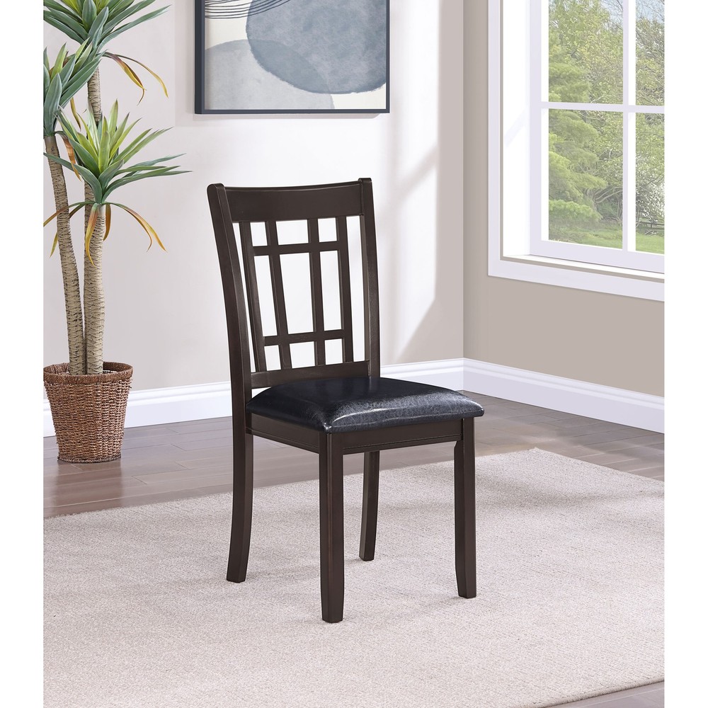 Espresso and Black Lattice Back Side Chairs