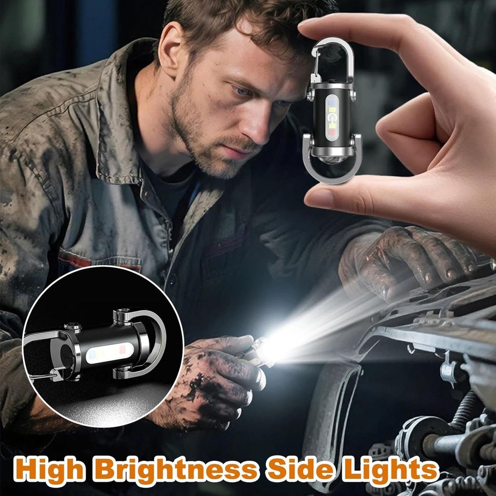 4Pcs LED Flashlight Keychain Portable Rechargeable Super Bright Mini Flashlight