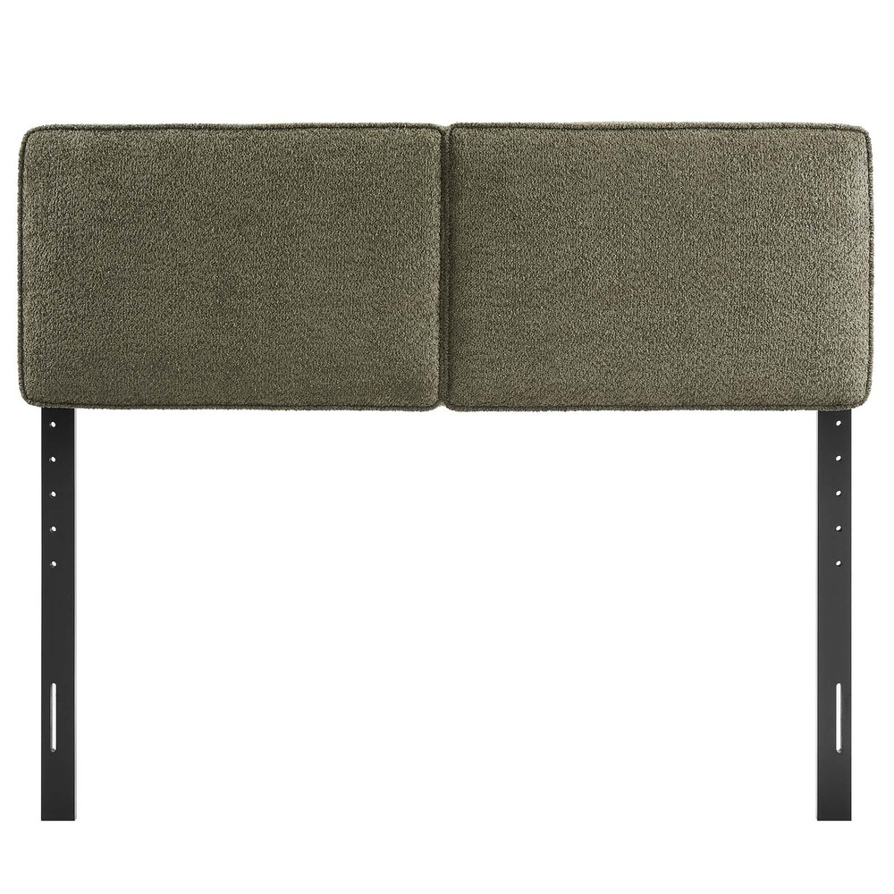 Modway Lindee Boucle Fabric King Headboard in Sage