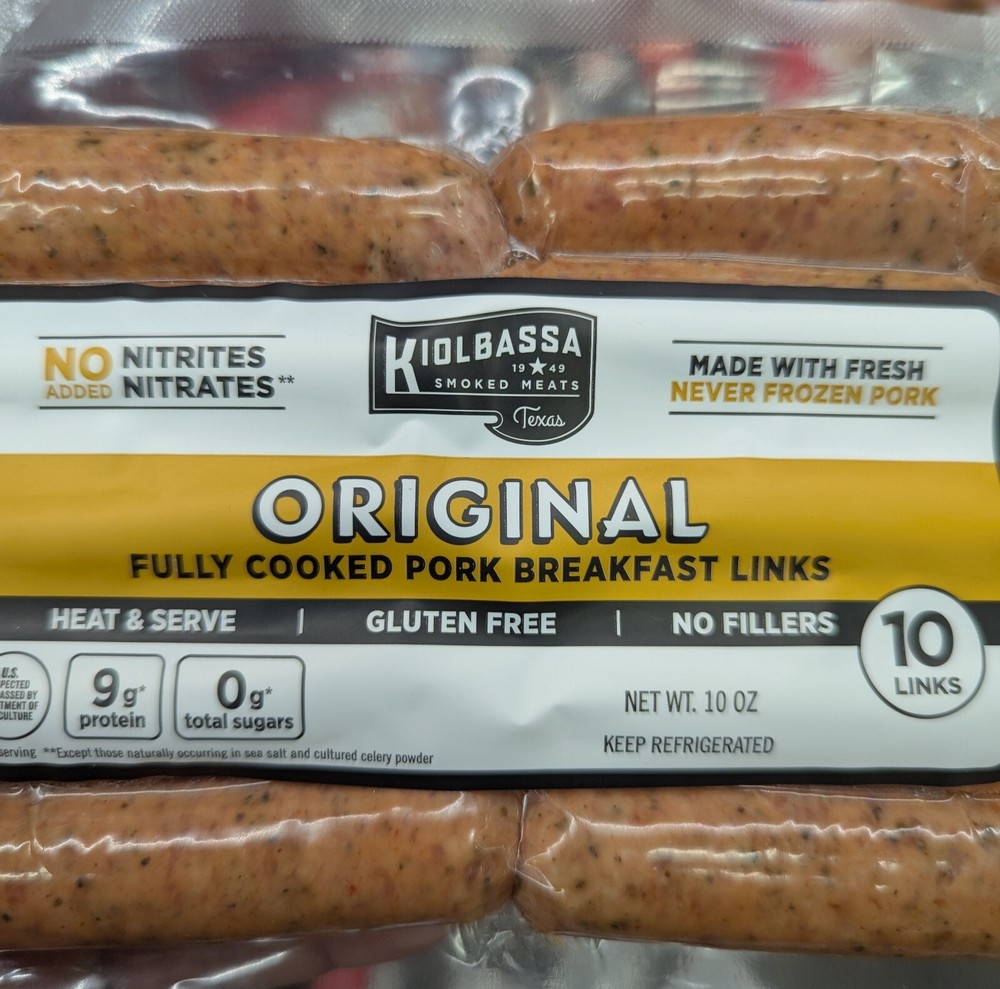 Kiolbassa Original Breakfast Links 10 Oz (6 Pack)