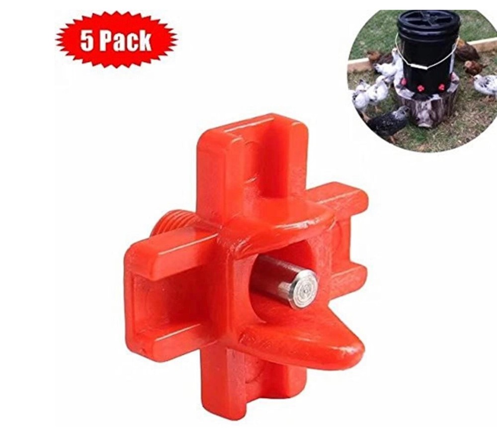 5 pack Horizontal Side Mount Chicken Nipples Water Automatic Poultry