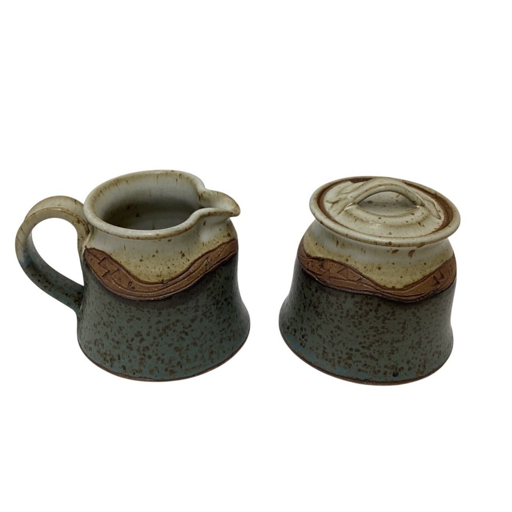 Studio Pottery Creamer & Sugar Bowl Set