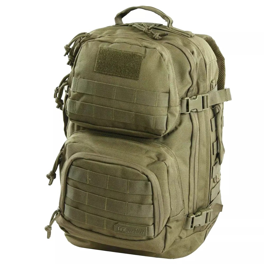 Highland Tactical Major Dark Green Heavy Duty Backpack MOLLE WEB HOOK-LOOP NWT