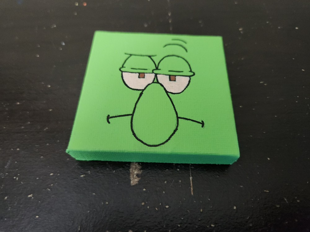 Handpainted Stretched Canvas Magnet Squidward (*FAST SHIPPING!*)
