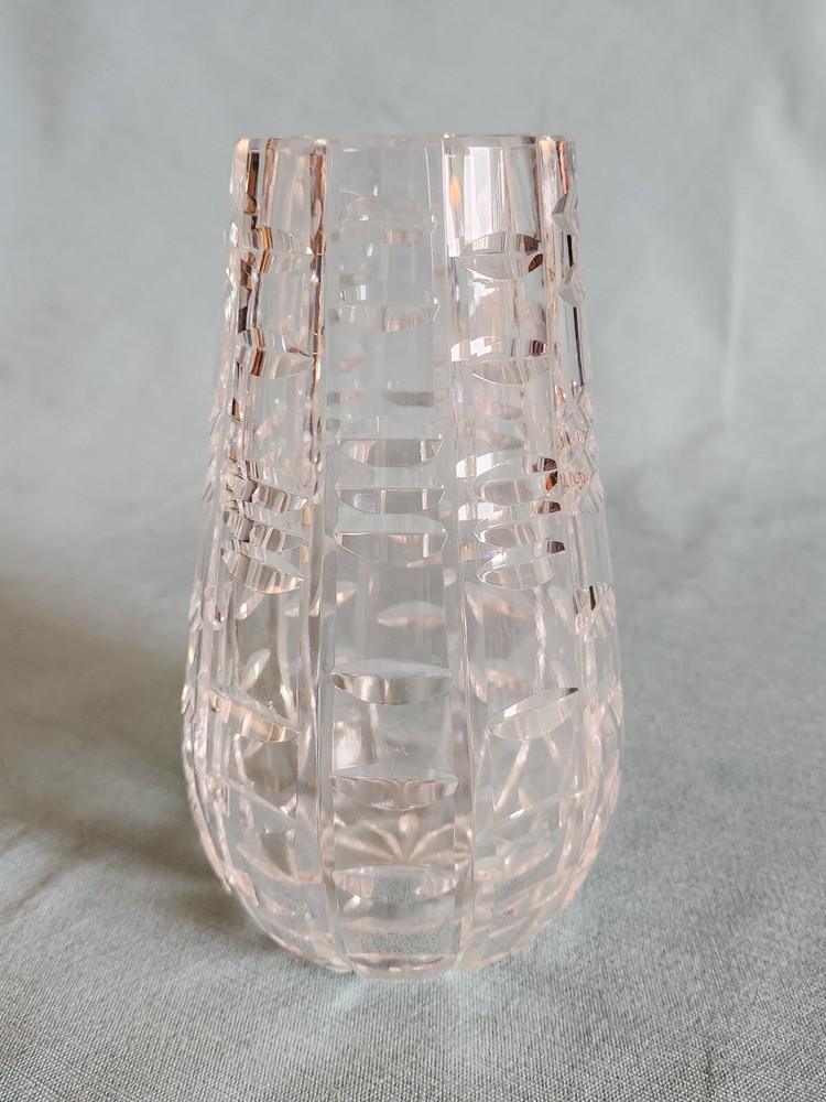 CLEAR CRYSTAL VASE 7" HIGH
