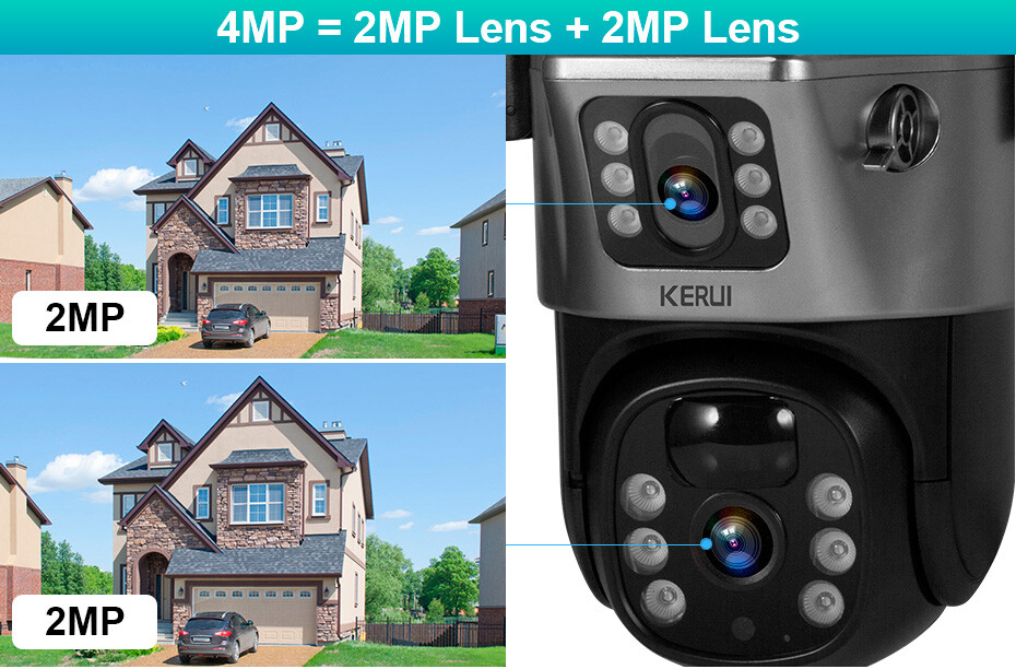 2x Solar Battery Powered Wireless WiFi Outdoor Home Security Camera System CCTV