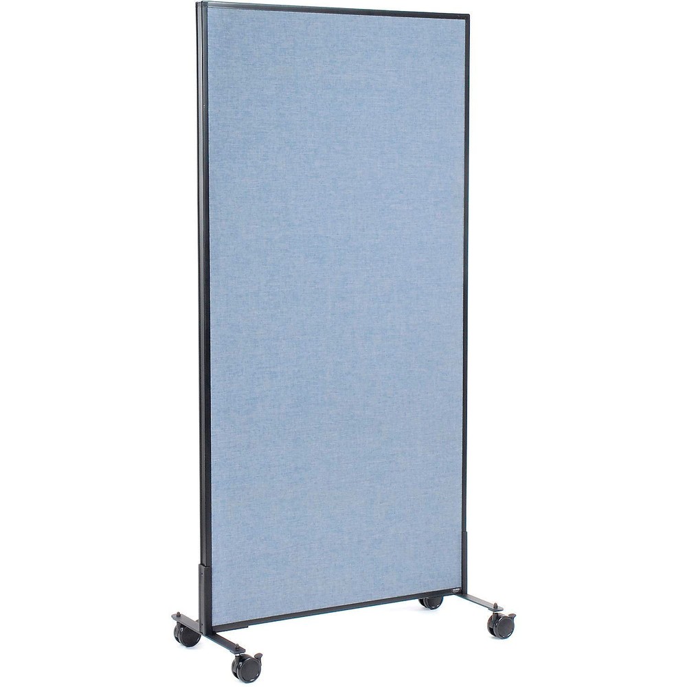 36-1/4"W x 75"H Mobile Office Partition Panel Blue