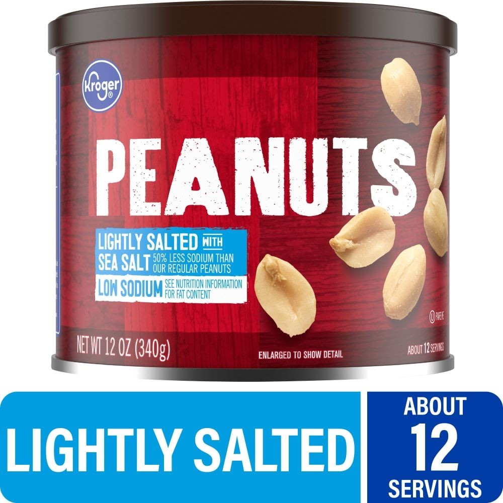 Kroger Lightly Salted Peanuts 12 oz - Pack of 3