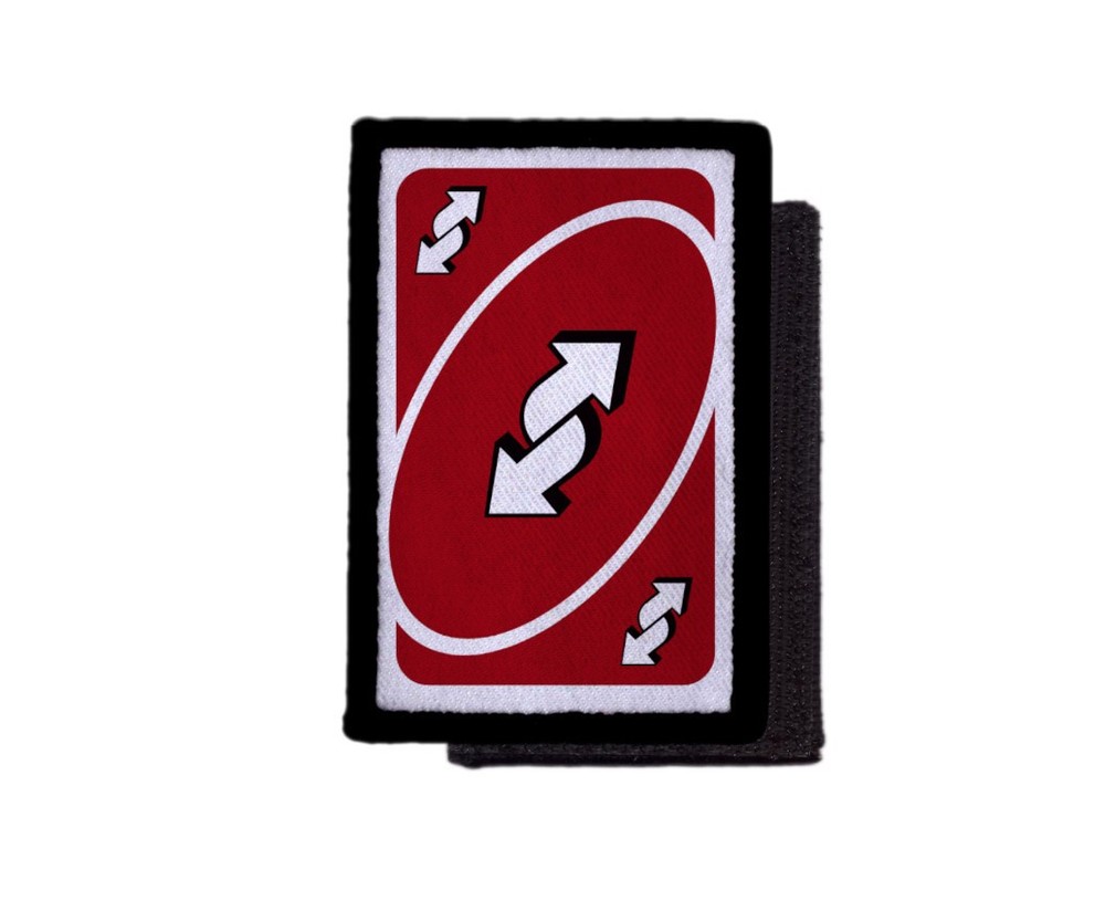 Blue Reverse Uno Card Patch Morale Tactical Hook [sub]