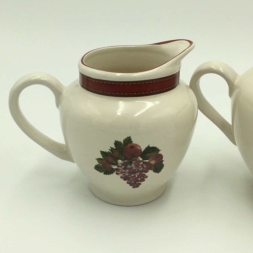 Raymond Waites Cornucopia Grapes & Fruit Mug Sugar & Creamer