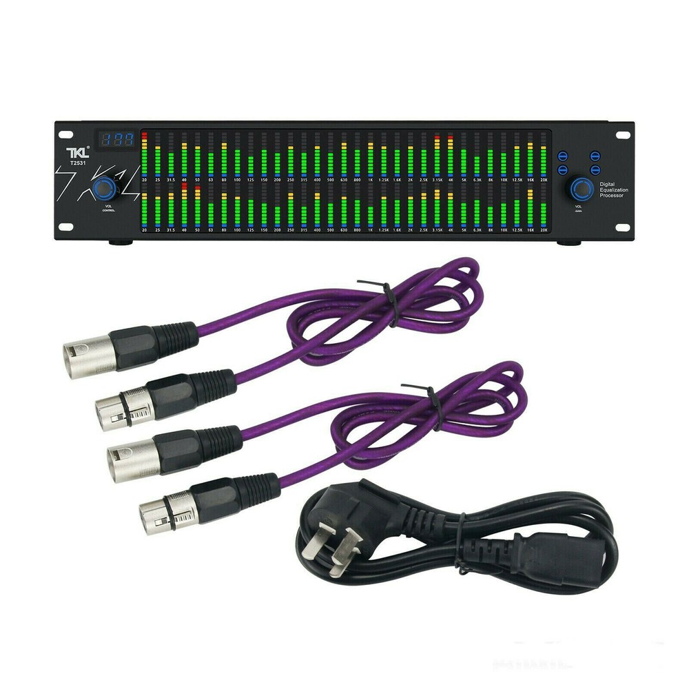 Professional Graphic Equalizer Audio Processor Two 31-Band Spectrum Display New