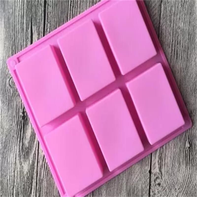 Pink Silicone Rectangular Mold, 6 Grid: Handmade Soap,Cakes, Baking, Chocolate