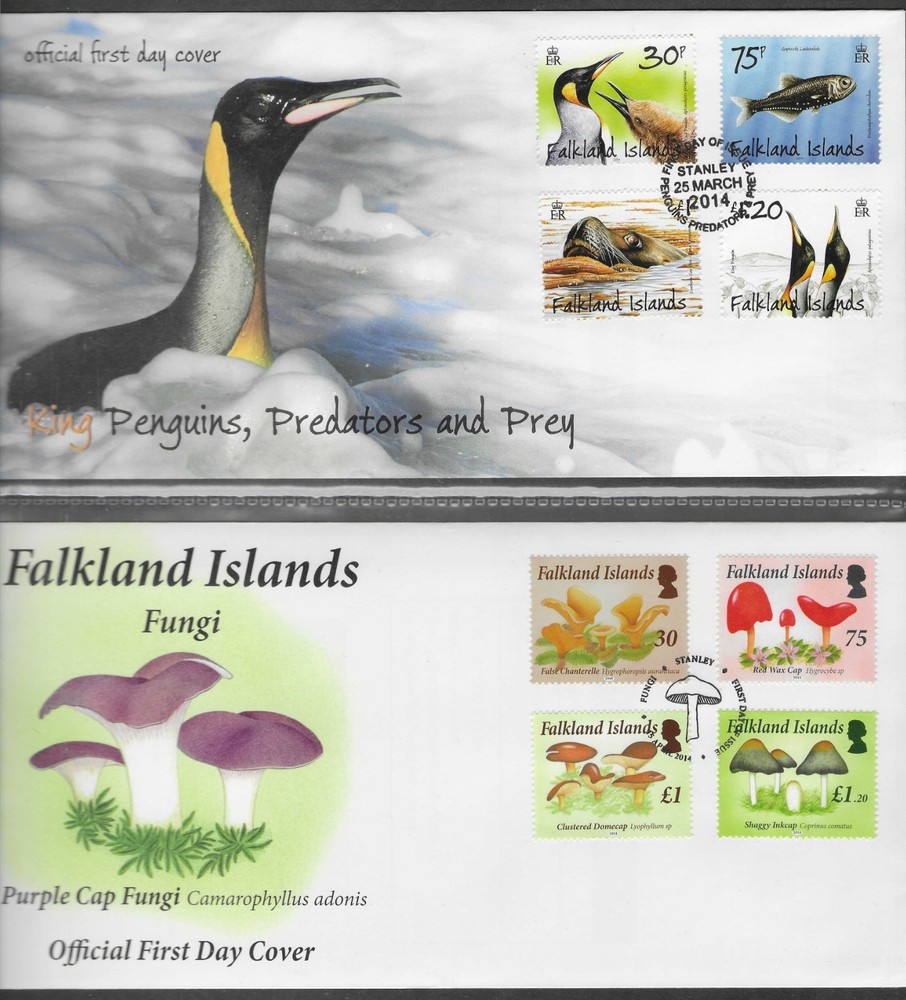 FALKLAND Is. 2014 SIX DIFFERENT FIRST DAY COVERS, SG. 1284 - 1307.     (E803)