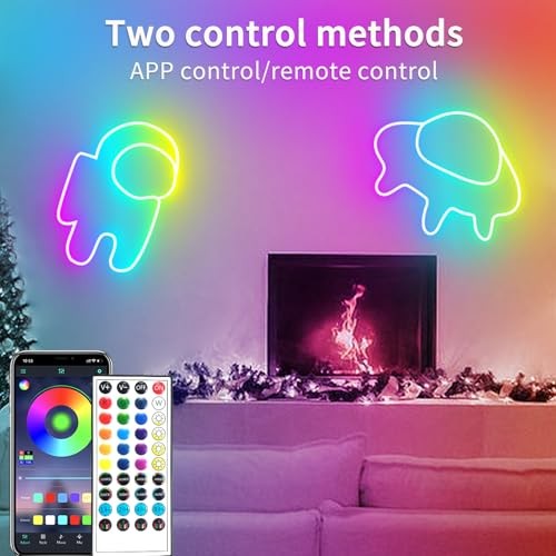 Led Neon Rope Lights Control with App/Remote,Flexible Led Rope 66FT