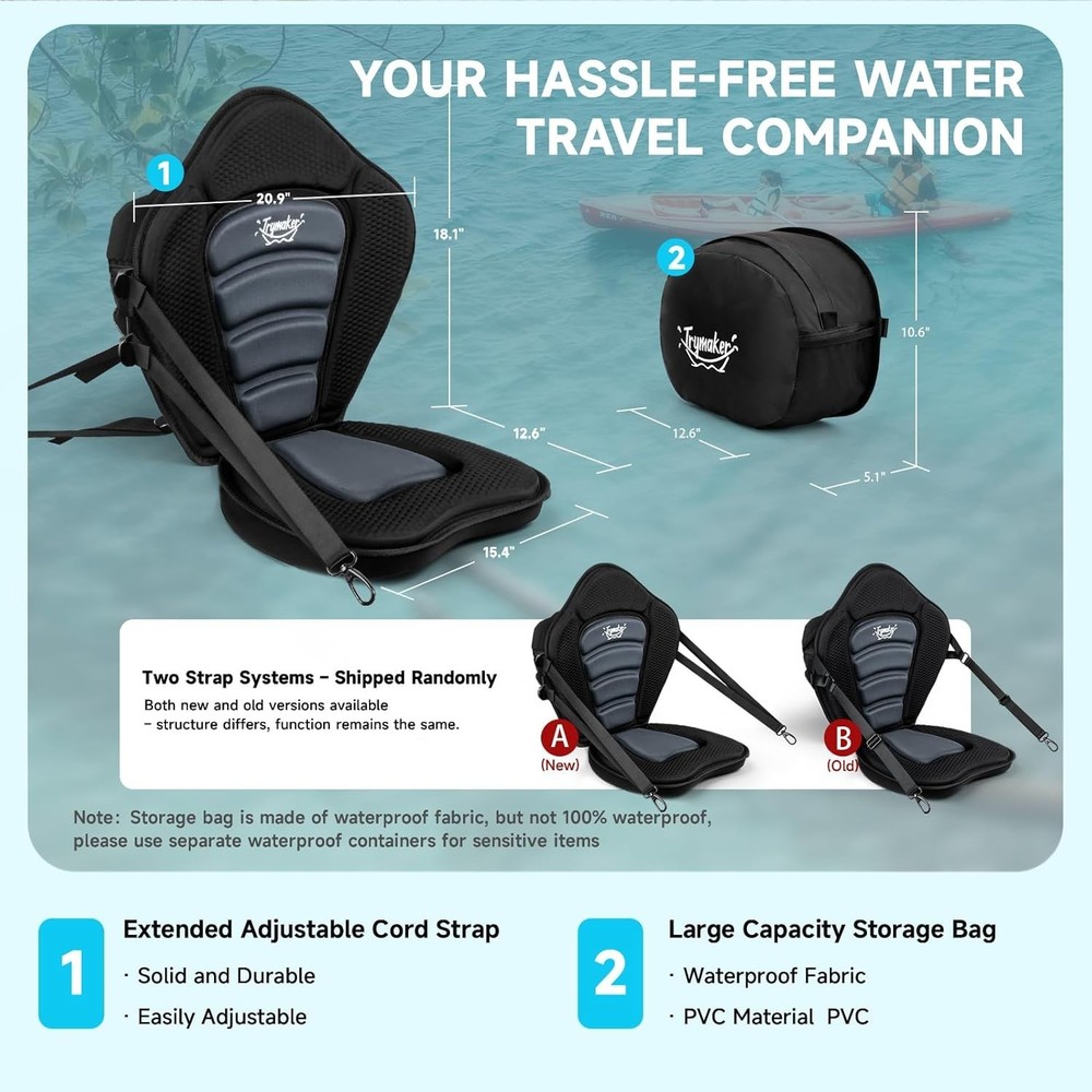 Durable Inflatable Paddleboard Seat, Hook and Loop